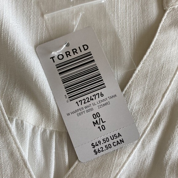 Torrid HARPER RAYON SLUB PULLOVER SLEEVELESS TOP White 00 - Picture 8 of 11
